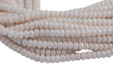 GORGEOUS MYSTIC Silverite JADE Pale Blush/ Moonstone Color High Quality in Faceted Rondelle- 8mm-Full Strand 15.5 inch Strand