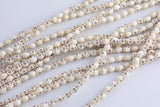 White Howlite Turquoise Skull Beads 6mm 6x8mm 15.5" Strand