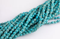 Blue Howlite Turquoise Skull Beads 6mm 6x8mm 15.5" Strand