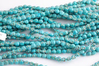 Blue Howlite Turquoise Skull Beads 6mm 6x8mm 15.5" Strand