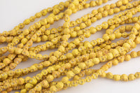 Yellow Howlite Turquoise Skull Beads 6mm 6x8mm 15.5" Strand