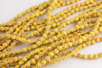 Yellow Howlite Turquoise Skull Beads 6mm 6x8mm 15.5" Strand