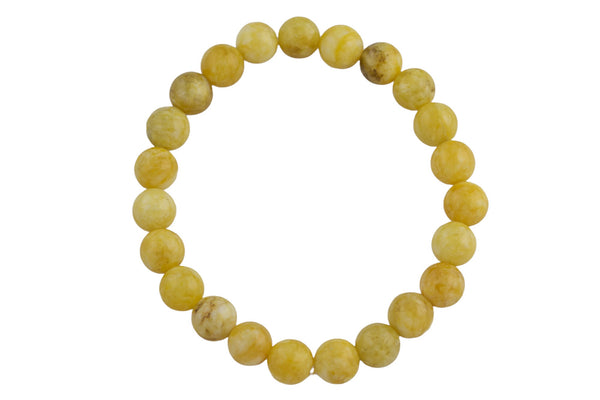 Bracelet Mustard Yellow jade Bracelets 8mm Stackable Round Gemstone Crystal Bracelets - Handmade Bracelet Crystal Bracelet