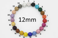 10pcs 12mm Loose Shambala Pave Rhinestone Crystal Diamond Clay Pave Beads