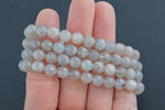 Moonstone Bracelet Faceted Round Size 6mm and 8mm Handmade In USA Natural Gemstone Crystal Bracelets Handmade Jewelry - approx. 7"
