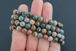 Jasper Faceted Round Size 6mm and 8mm Handmade In USA Natural Gemstone Crystal Bracelets Handmade Jewelry - approx. 7" Crystal Bracelet