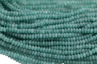 4mm- JADE Faceted Rondelle- Single or Bulk- 15.5" - Apatite -Full Strand 15.5 inch Strand