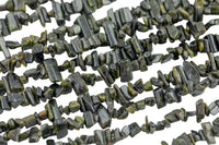 Natural New Organic Cut Raw Side Drilled Green Tourmaline Natural Cylinder Shape Beads 15.5" Strand Gemstone Beads