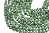 Natural Green Dalmation Jasper, High Quality in Faceted Round, 4mm, 6mm, 8mm, 10mm, 12mm- Full 15.5 Inch Strand Gemstone Beads