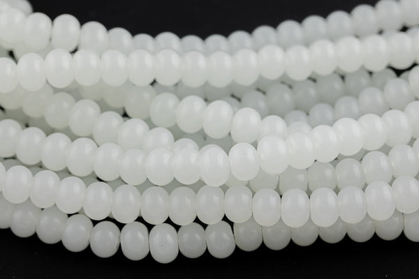 7x10mm Crystal Smooth Roundel 1 or 2 or 5 or 10 STRANDS- 16 Inch Strand- Moonstone