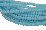 7x10mm Crystal Smooth Roundel 1 or 2 or 5 or 10 STRANDS- 16 Inch Strand- Aqua