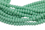 7x10mm Crystal Smooth Roundel 1 or 2 or 5 or 10 STRANDS- 16 Inch Strand- Mint Green