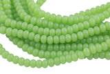 7x10mm Crystal Smooth Roundel 1 or 2 or 5 or 10 STRANDS- 16 Inch Strand- Peridot Green