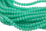 7x10mm Crystal Smooth Roundel 1 or 2 or 5 or 10 STRANDS- 16 Inch Strand- Mint Opal