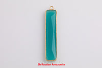 Gemstone Stone Bar Pendant Rectangle - 12x60mm