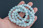 Natural Natural Aquamarine bracelet A quality, 7 inches, one size fits all- stackable bracelet- 10mm
