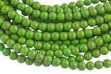 Green Magnesite Turquiose Round- Full 16 inch strand- 4mm, 6mm, 8mm, 10mm, 12mm, 14mm, 16mm Smooth Gemstone Beads