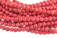 Fusia Magnesite Turquiose Round- Full 16 inch strand- 4mm, 6mm, 8mm, 10mm, 12mm, 14mm, 16mm Smooth Gemstone Beads