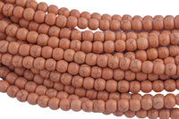 Orange Magnesite Turquiose Round- Full 16 inch strand- 4mm, 6mm, 8mm, 10mm, 12mm, 14mm, 16mm Smooth Gemstone Beads