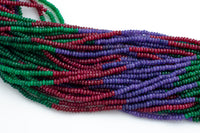 JADE Multi Faceted Roundel- Ruby- 4mm, 6mm-Full Strand 15.5 inch Strand,