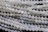 Natural White Fire Moonstone Beads - Milky White - High Quality Round - Slightly Gray with White Fire- Full Strands 6mm 8mm 10mm 12mm