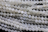 Natural White Fire Moonstone Beads - Milky White - High Quality Round - Slightly Gray with White Fire- Full Strands 6mm 8mm 10mm 12mm