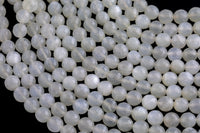 Natural White Fire Moonstone Beads - High Quality Faceted Round - White Fire - Full Strands 6mm 8mm 10mm Gemstone Beads