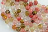 Strawberry Quartz, High Quality in Smooth Round-6mm, 8mm, 10mm, 12mm- Wholesale Bulk or Single Strand! AAA Quality Gemstone Beads