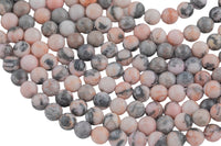 Natural Light Pink Zebra Jasper Beads Grade AAA in Round-Full Strand 15.5 inch Strand AAA Quality Smooth Gemstone Beads