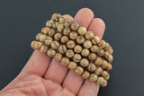 Tiger stripped wood Bracelet Round Size 6mm and 8mm- Handmade In USA Natural wood Bracelets - Handmade Jewelry - approx. 7"