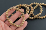Tiger stripped wood Bracelet Round Size 6mm and 8mm- Handmade In USA Natural wood Bracelets - Handmade Jewelry - approx. 7"
