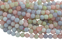 Morganite - JADE Smooth Round- 6mm 8mm 10mm 12mm-Full Strand 15.5 inch Strand AAA Quality