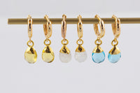 18K Gold Natural Gemstone Earrings, WATERPROOF, Handmade Jewelry Mothers Day Gift, Trend Colorful Earrings, Perfect gift for her