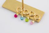 18K Gold Natural Gemstone Earrings, WATERPROOF, Handmade Jewelry Mothers Day Gift, Trend Colorful Earrings, Perfect gift for her