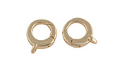 2 pcs- 18kt Gold Small Push Gate Round Clasp, Spring gate Clasp, 10mm