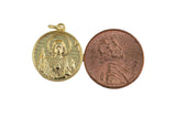 1pc 18k Gold Medallion Jesus God Catholic Church DIY Necklace Charm- 16mm