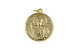 1pc 18k Gold Medallion Jesus God Catholic Church DIY Necklace Charm- 16mm