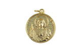 1pc 18k Gold Medallion Jesus God Catholic Church DIY Necklace Charm- 16mm