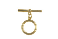 14mm 14K Gold plated Toggle Clasp for Bracelet Necklace Jewelry Making Supply- 2 sets per order