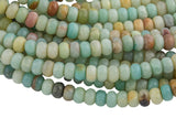 Natural AMAZONITE faceted roundel sizes 4mm, 6mm, 8mm and 10mm- Full 15.5 Inch Strand- Gemstone Beads