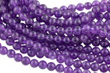 Natural AA AMETHYST Gemstone Beads Round - Medium Dark Color AAA Quality Smooth Gemstone Beads