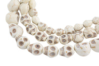 Magnesite White Turquoise Small Skull - Full 15 Inch Strand