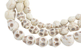 Magnesite White Turquoise Small Skull - Full 15 Inch Strand