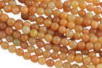 Natural Orange Aventurine, High Quality in Faceted Round, 6-12mm Gemstone Beads