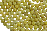 Lemon Mustard- JADE Smooth Round- 6mm 8mm 10mm 12mm-Full Strand 15.5 inch Strand AAA Quality