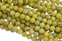 Lemon Mustard- JADE Smooth Round- 6mm 8mm 10mm 12mm-Full Strand 15.5 inch Strand AAA Quality