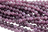 lepidolite Jade Smooth Round Beads 6mm 8mm 10mm - Single or Bulk - 15.5" AAA Quality