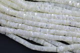 AAA Natural White Mother of Pearl 4mm 6mm 8mm Heishi Beads 15.5" Strand Shell Beads