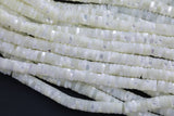 AAA Natural White Mother of Pearl 4mm 6mm 8mm Heishi Beads 15.5" Strand Shell Beads