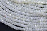 AAA Natural White Mother of Pearl 4mm 6mm 8mm Heishi Beads 15.5" Strand Shell Beads